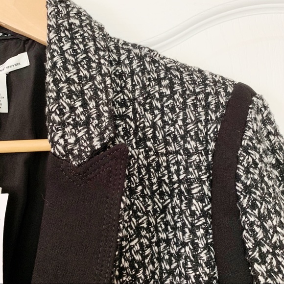 NWT Kenneth Cole Tweed & Ponte Jacket Blazer Sz 8 - Picture 3 of 8